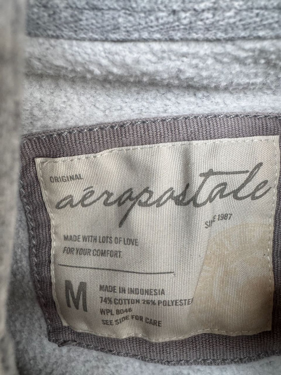 Y2K Aeropostale Aero Light Grey Hooded Sweatshirt Women's Size Medium
