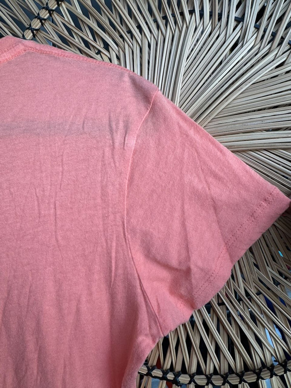 Vintage HD Harley Davidson Embroidered Peach Women's Baby Tee Size X-Large XL