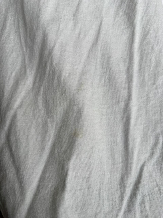 Vtg 90s U-Trau Indiana University IU Flock Plaid Ribbon White T-Shirt Size Large