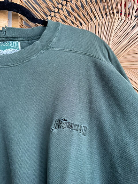 Vintage Levi Strauss Forest Green Crewneck Sweatshirt Size Large