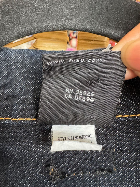 Vintage 90s Y2K FUBU Dark Wash Denim Women's Jumpsuit Size 15/16
