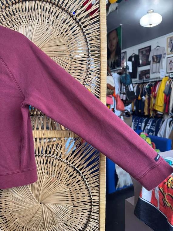 Y2K Abercrombie Stitched Dark Pink Full Zip Hooded Sweatshirt Size Women's Large
