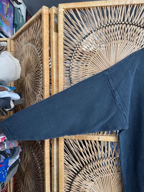 Vintage Y2K North West Blue Sun & Moon 100% Cotton Knit Black Crewneck Sweatshirt Size OSFA