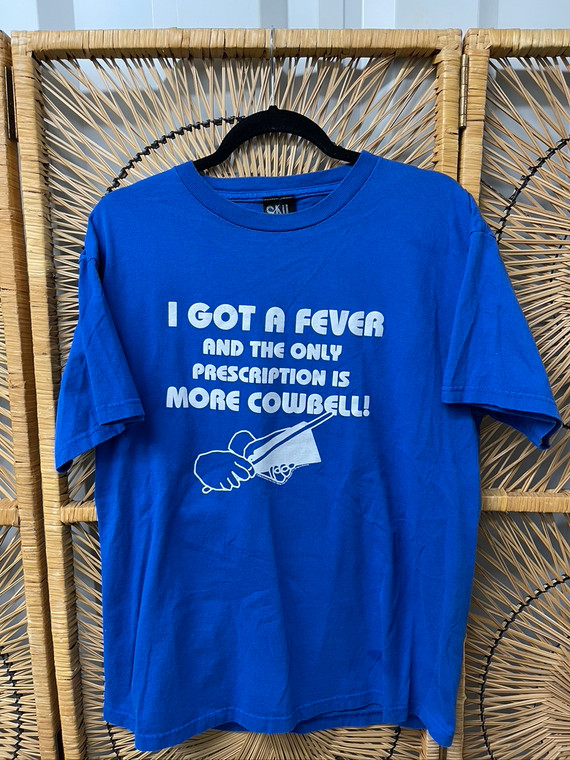 Y2K 2008 Saturday Night Live SNL More Cowbell Blue Graphic T-Shirt Size Large