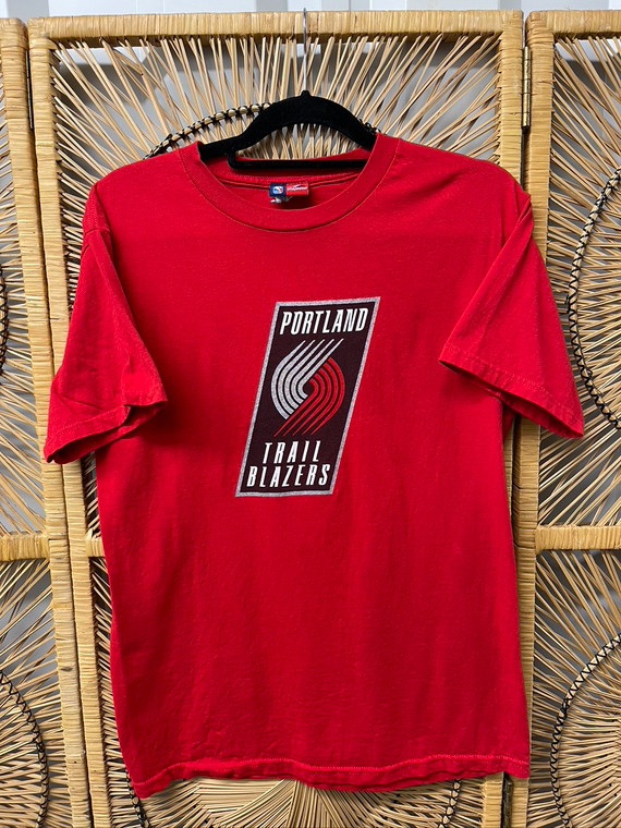 Majestic Damian Lillard #0 NBA Portland Trail Blazers Red Graphic T-Shirt Size Medium M