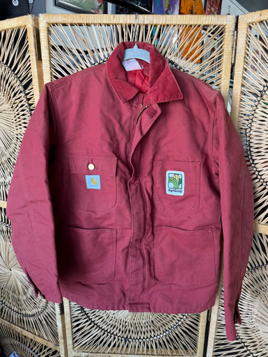 Vintage Carhartt Chore Jacket Red Rust CQ740 AgriGold Full Zip