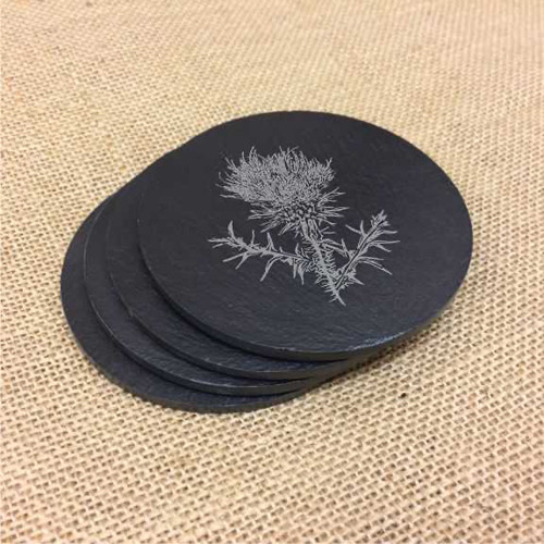 Slate Coasters Scottish Symbols Scotcrest Scottish gifts