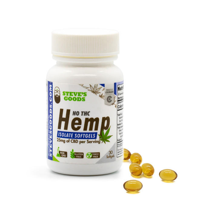 CBD Isolate Softgels 25 mg — 30 Count — Steve's Goods