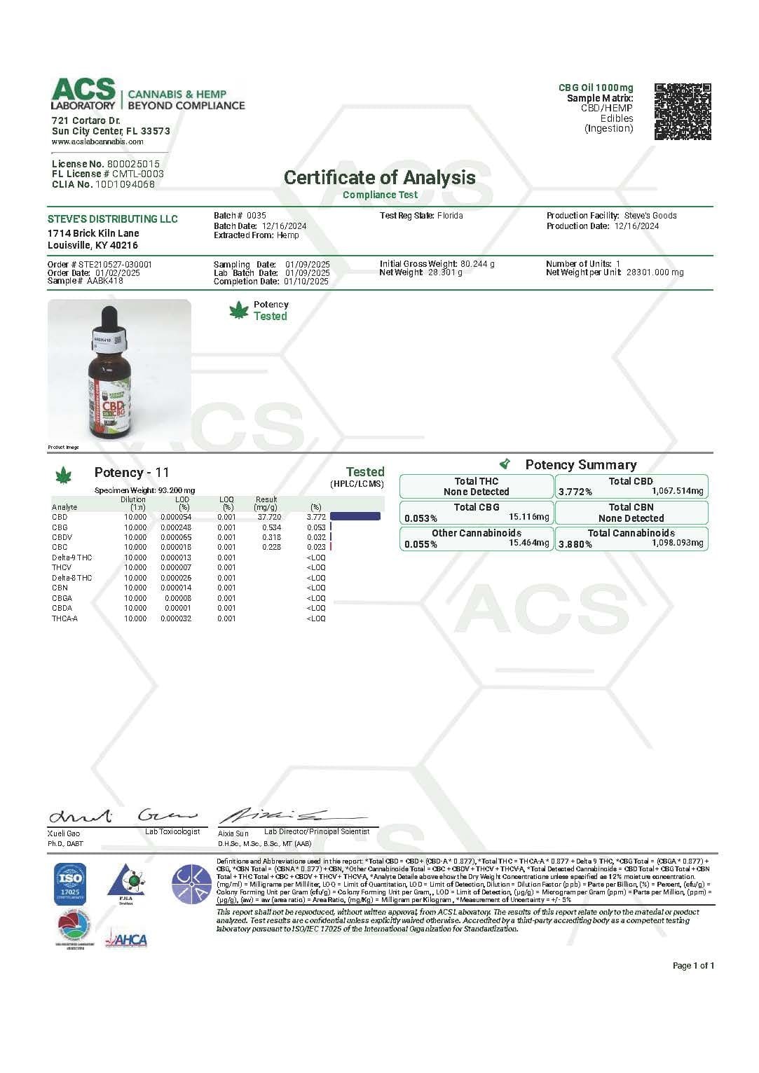 CBG Isolate — 99%+ Pure Cannabigerol Powder | Steve's Goods