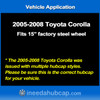 Toyota Corolla 15" hubcap 2005-2008 - Professionally Reconditioned - 5-spoke