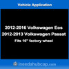 Volkswagen Eos, Passat 16" hubcap 2012-2016 - Professionally Reconditioned