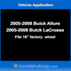 Buick Allure, LaCrosse (2005-2008) 16" Hubcap - Professionally Reconditioned