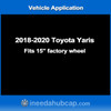 Toyota Yaris 15" 2018-2020 Hubcap - Professionally Reconditioned