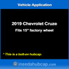 Chevrolet Cruze 15" Hubcap 2019 - Professionally Reconditioned