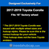 Toyota Corolla 2017-2019 Replica Hubcap - 16-inch Silver