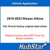 HubStar Hubcap Replacement for Nissan Altima 2019-2023  -  Replica - 16" Wheel Cover, Silver & Black (1 piece)