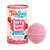 Front-facing concept mockup of TubSoup Berry Burst Bomb with a pink bath bomb and cylindrical berry-themed packaging.