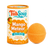 Front-facing concept mockup of TubSoup Mango Meteor with an orange bath bomb and cylindrical mango-themed packaging.