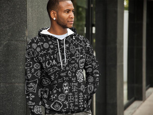 Nsibidi (I) - Unisex Hooded Sweatshirt (AOP) Nsibidi (I) - Unisex Hooded Sweatshirt (AOP)