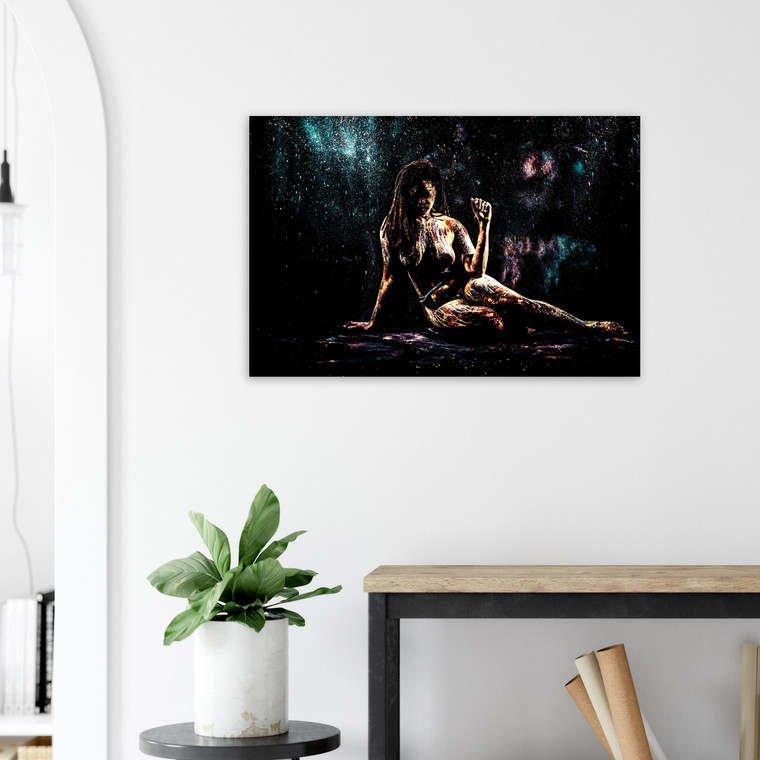 Nne-Nwanyi-Isi-Ajata (Lady of the Long Flowing Dreadlocks) - Metal Print