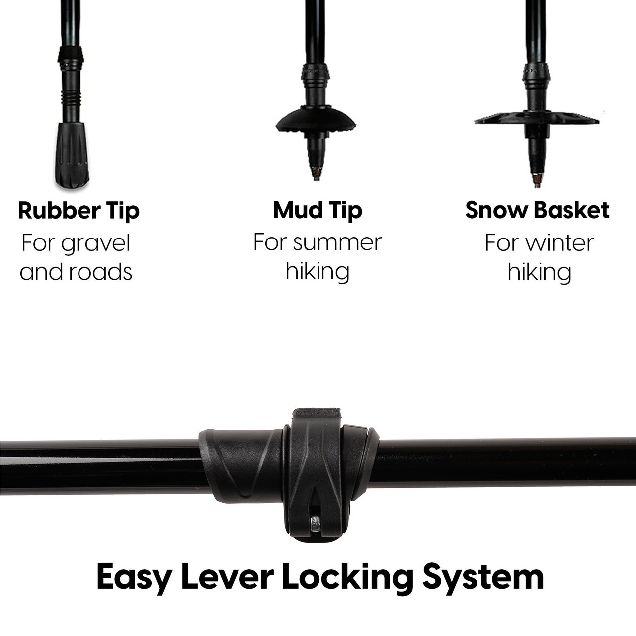 Adjustable Hiking Poles Snowshoe Accessories Crescent Moon