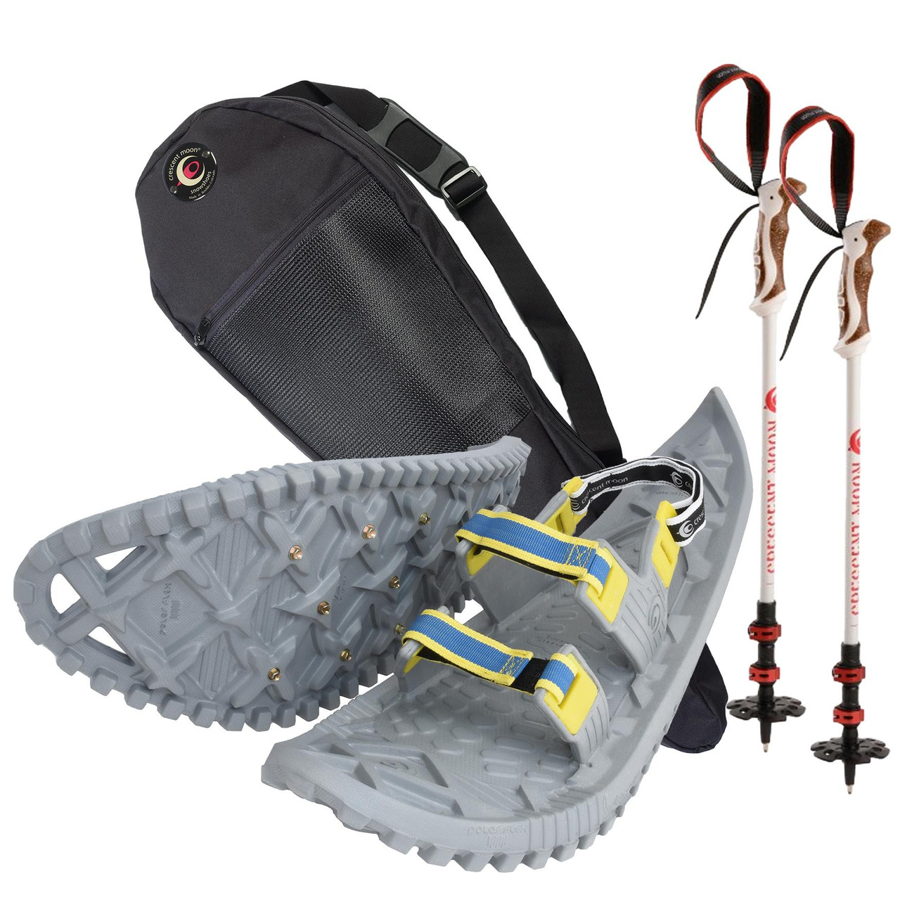 Eco Eva Foam Snowshoes - White Poles - Small Snowshoe Bag