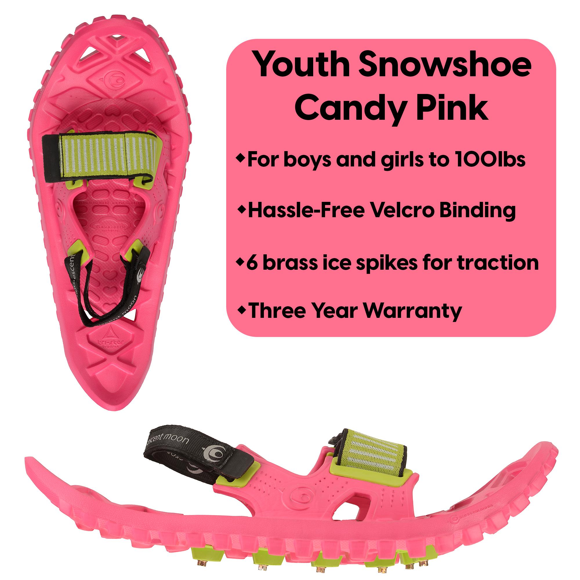 Kids Snowshoe - Candy Pink Youth Snowshoes - Crescent Moon