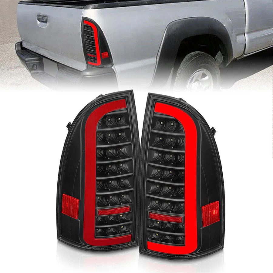 ANZO Full LED Tail Lights With Sequential Turn Signal - Black