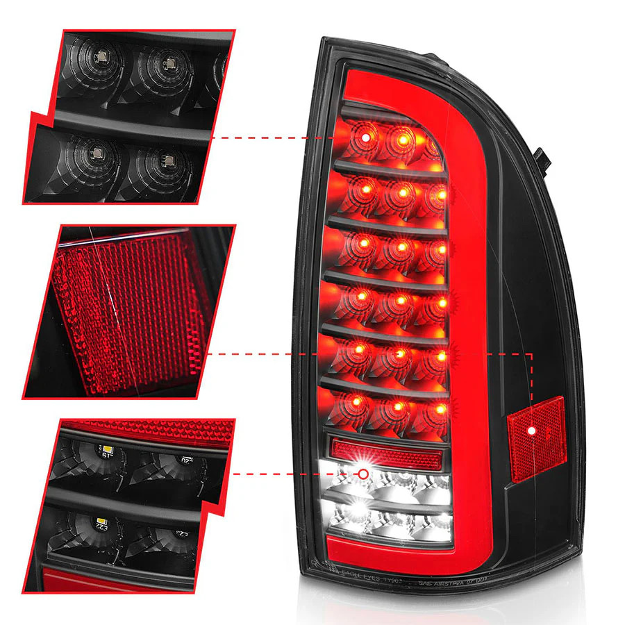 ANZO Full LED Tail Lights With Sequential Turn Signal - Black
