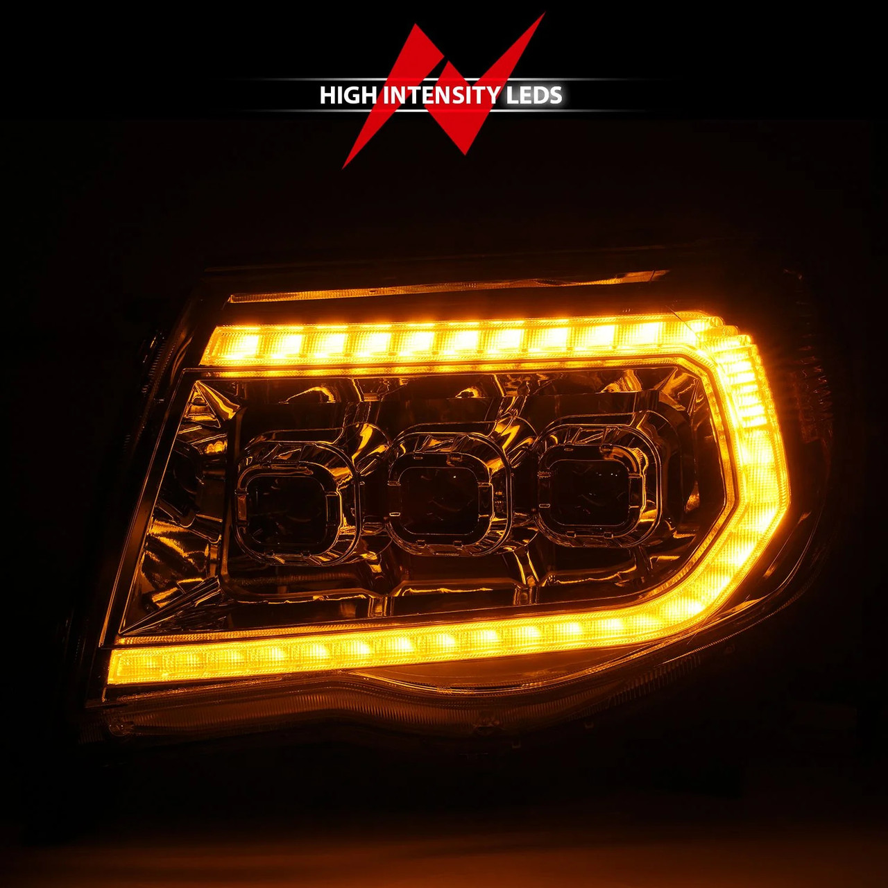 ANZO Full LED Projector Head Lights Chrome with Initiation Feature