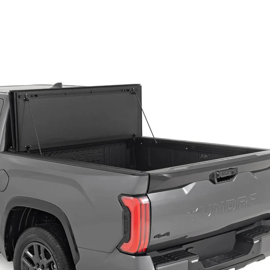 Rough Country Low-Pro Hard Tri-Fold Flip Up Bed Cover | 2022-2026