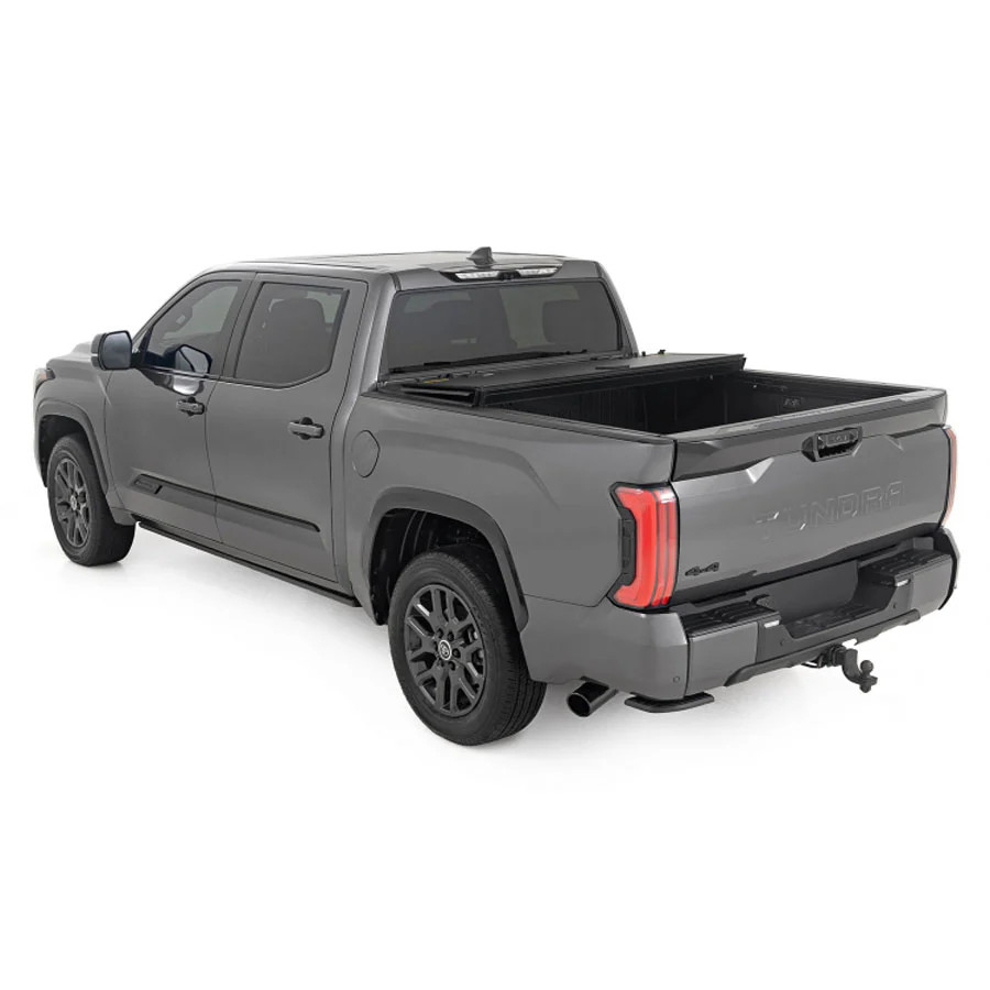Rough Country Low-Pro Hard Tri-Fold Flip Up Bed Cover | 2022-2026