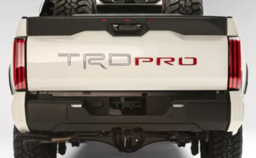 TRD Tundra Tailgate Insert Badge - Red/Silver | 2022-2026 Toyota