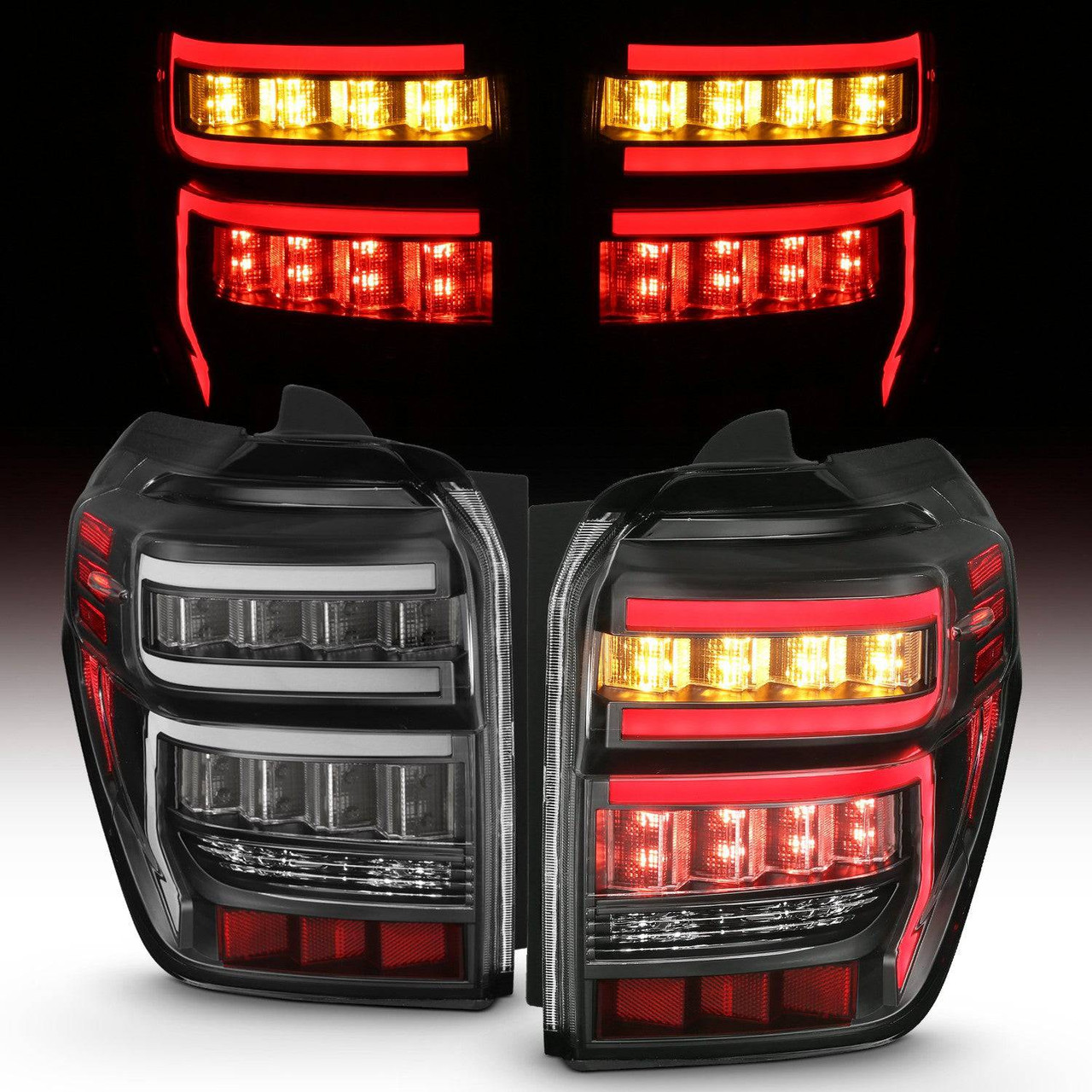 ANZO Rear Tail Light Black Housing Clear Lens - 2024-2014 Toyota