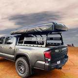 Overland Vehicle Systems Discovery Rack with Side Cargo Plates, With Front Cargo Tray System Kit Mid Size Truck Short Bed Application | Universal