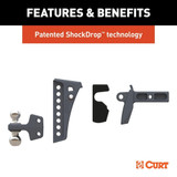 Curt Rebellion XD Adjustable 15k Cushion Hitch 6" Drop | 2" Shank | 2" & 2-5/16" Ball