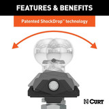 Curt RockerBall Cushion Hitch 7.5K 3" Drop | 2" Shank | 2" Ball Curt RockerBall Cushion Hitch 7.5K 3" Drop | 2" Shank | 2" Ball