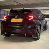 Rally Armor Black UR Mud Flaps w/Grey Logo | 2020-2022 Toyota GR Yaris Rally Armor Black UR Mud Flaps w/Grey Logo | 2020-2022 Toyota GR Yaris