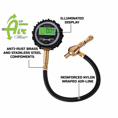 Overland Vehicle Systems Digital Tire  Deflator with Valve Kit & Storage Bag | Universal