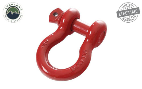 Overland Vehicle Systems Recovery Shackle 3/4" 4.75 Ton - Red | Universal