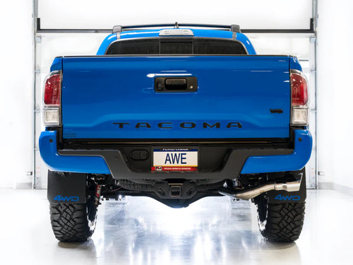 AWE Catback Exhaust w/ BashGuard - Dual Chrome Silver Tips | 2016-2023 Toyota Tacoma AWE Catback Exhaust w/ BashGuard - Dual Chrome Silver Tips | 2016-2023 Toyota Tacoma