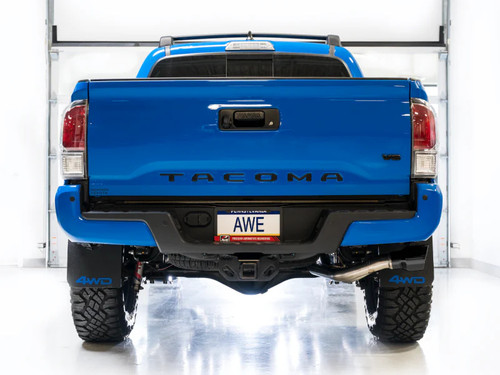 AWE Catback Exhaust w/ BashGuard - Dual Diamond Black Tips | 2016-2023 Toyota Tacoma