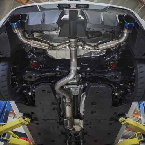 aFe Gemini XV 3" to 2-1/2" 304 Stainless Steel Cat-Back Exhaust System w/ Cut-Out Blue Flame | 2023+ Toyota GR Corolla