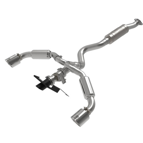 aFe Gemini XV 3" to 2-1/2" 304 Stainless Steel Cat-Back Exhaust System w/ Cut-Out Polished | 2023+ Toyota GR Corolla aFe Gemini XV 3" to 2-1/2" 304 Stainless Steel Cat-Back Exhaust System w/ Cut-Out Polished | 2023+ Toyota GR Corolla