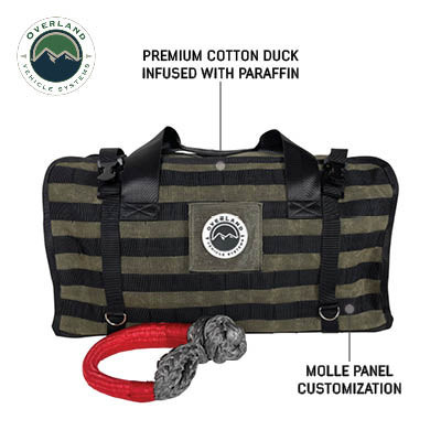 Overland Vehicle Systems Large Recovery Bag With Handle And Straps - #16 Waxed Canvas | Universal