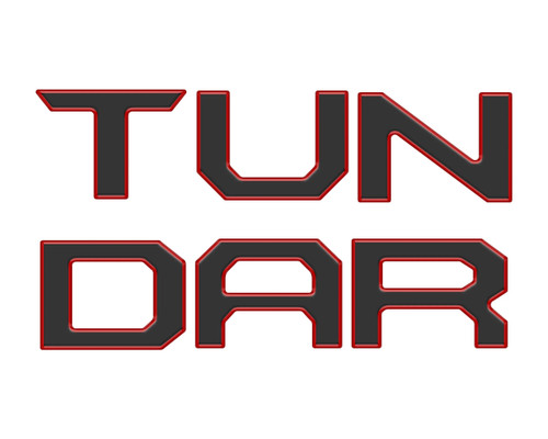 Tufskinz Tailgate Tundra Letter Inserts -Matte Black w/Red Outline | 2022-2025 Toyota Tundra