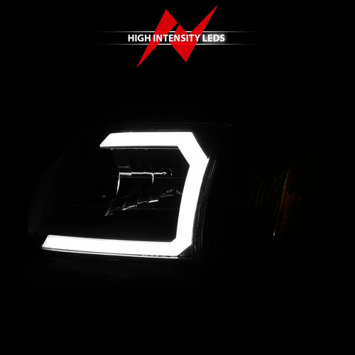 ANZO Crystal Plank Style Headlights Black with Corner Lights - 2 Piece | 2000-2004 Toyota Tundra