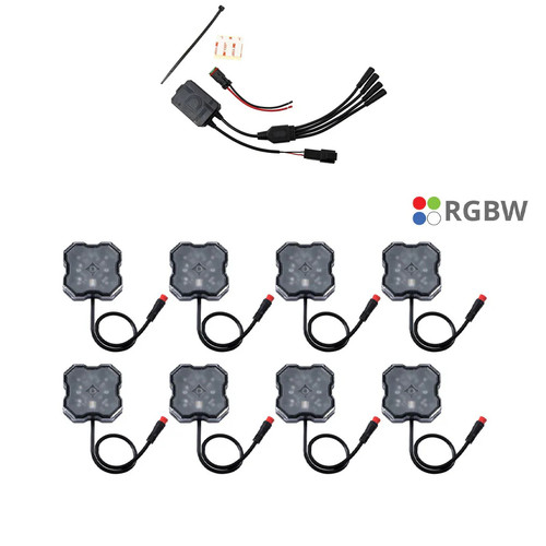 Diode Dynamics Stage Series RGBW LED Rock Light (8-pack) + Bluetooth RGBW M8 Controller | Universal Diode Dynamics Stage Series RGBW LED Rock Light (8-pack) + Bluetooth RGBW M8 Controller | Universal