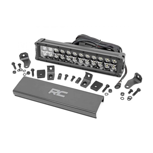 Rough Country Black Series LED Light Bar 12" Dual Row - White DRL | Universal