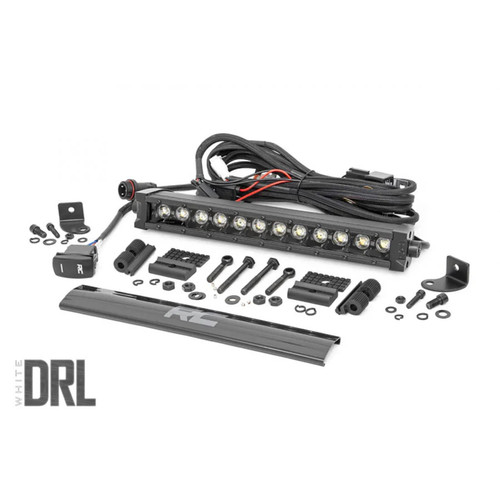 Rough Country Black Series LED Light Bar 12" Single Row - Cool White DRL | Universal